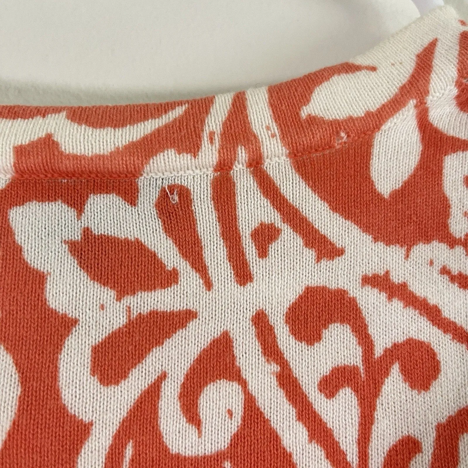 Tommy Hilfiger Size L/G Red & White 100% Cotton Button Down Sweater Cardigan - Image 6