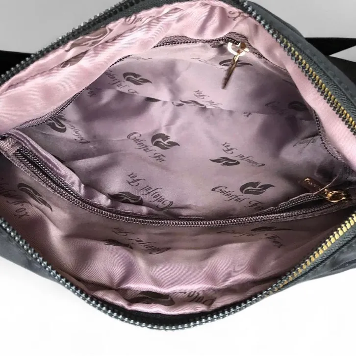 NWOT Colorful Fox Shoulder bag Organizer Handbag Purse Lots Of Pockets. Black - Image 12