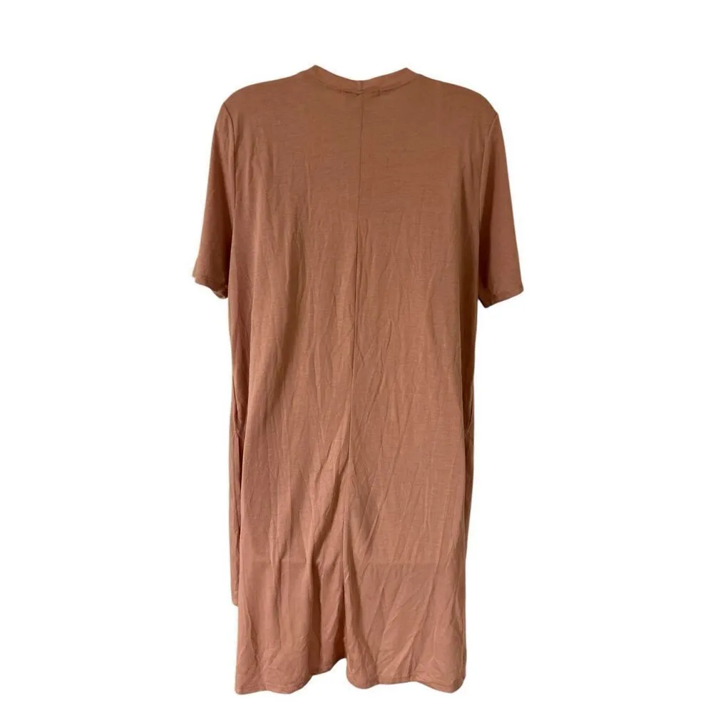 Forever 21+ Plus Size 0X Womens Knit Short Sleeve Tunic Top Mauve - Image 3