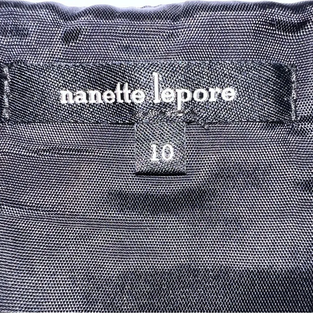 Nanette Lepore Black Pencil Skirt w/Front/Back Slits that Button Closed/Open-10 - Image 11