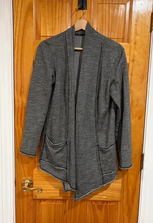 Cut Loose Gray Cotton Rayon Open Front Cardigan Jacket Women’s M USA Minimalist Size M - Image 1