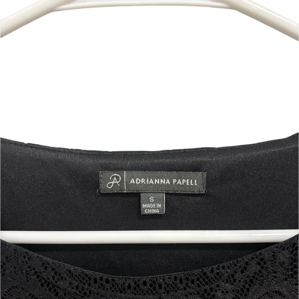 Adrianna Papell Black Lace 3/4 Sleeve Blouse Size S Teacher Workwear Office - Image 4