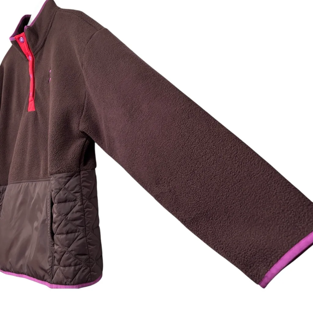 Peloton 1/4 Snap Fleece Brown Pullover Sweater Top Oversized Women’s Large - Image 6