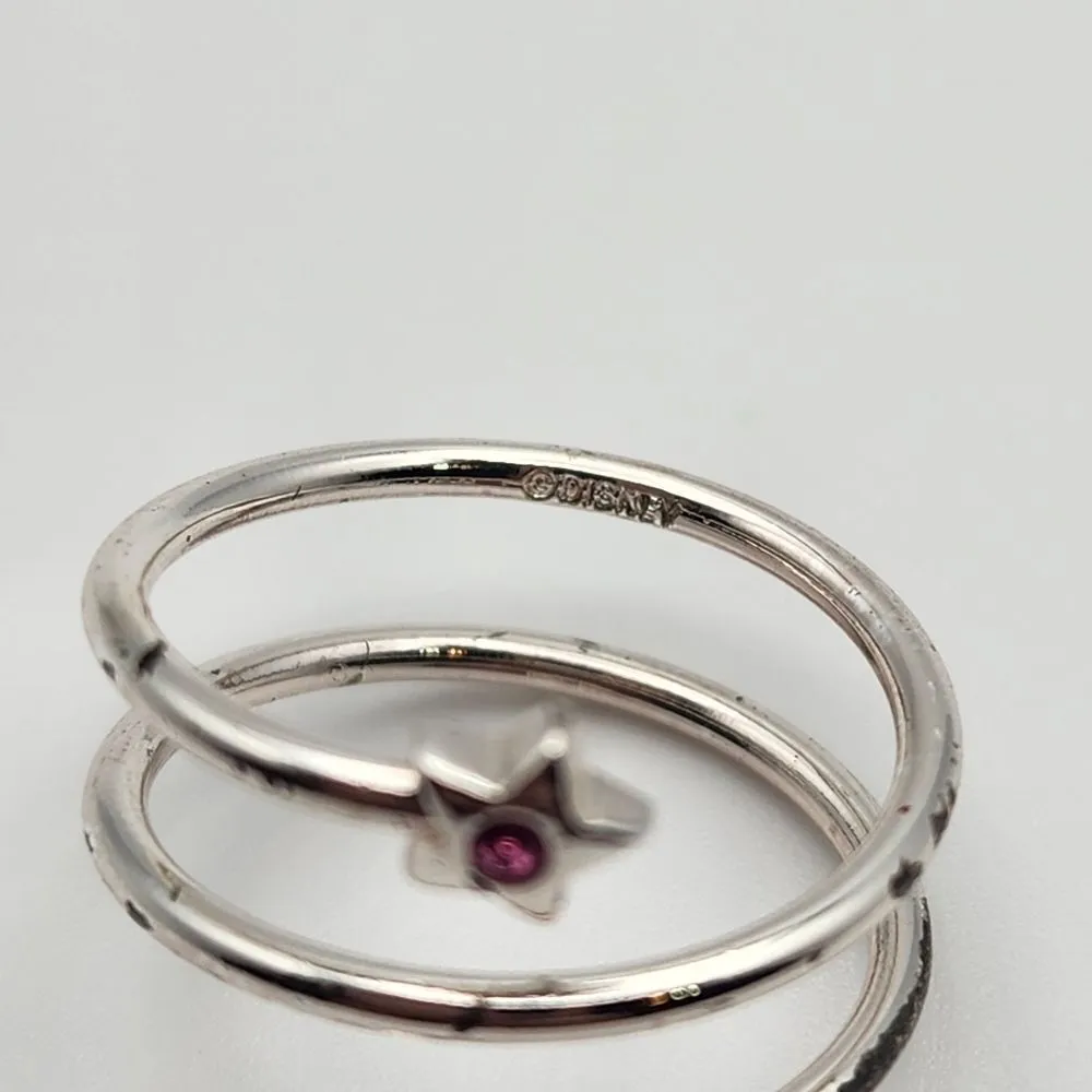 Disney Silver Tone Mickey Mouse & Star Pink Rhinestones Wrap Ring - Image 7