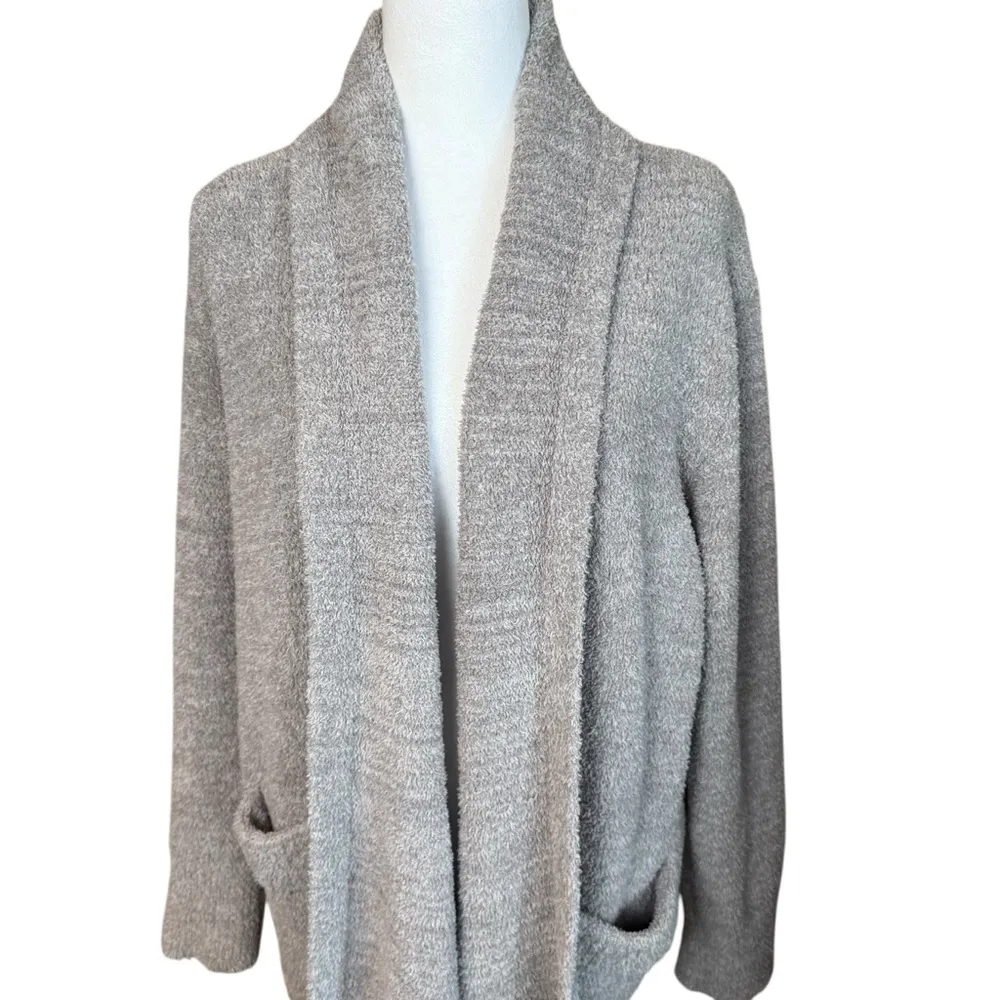 Barefoot Dreams Cozy Chic Cali Cardi Longline Knit Cardigan Lounge Small Gray - Image 4