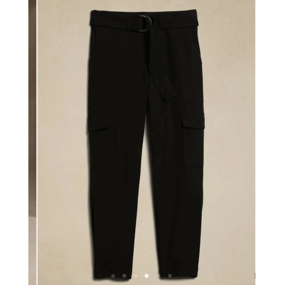 Banana Republic Slim Refined Stretch Cargo Utility‎ Trouser Ankle Pant Black 4 - Image 3