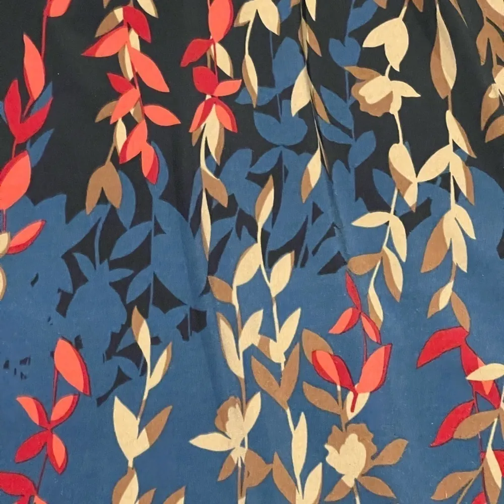 BCBGMAXAZARIA‎ Crossover Wrap Dress Blue Leaf Print Dress Size MP - Image 5