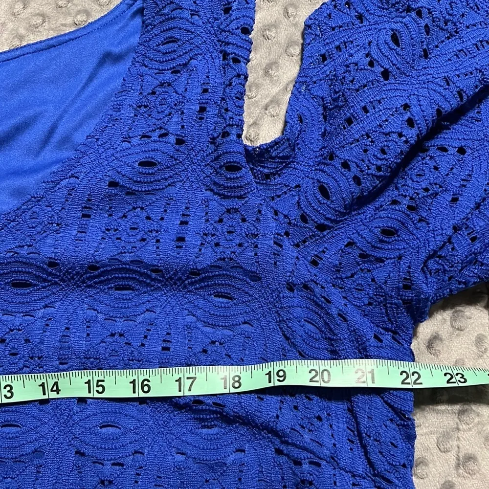 RONNI NICOLE women's size 16W cold shoulder dress cobalt blue sheath lined flaw - Image 3