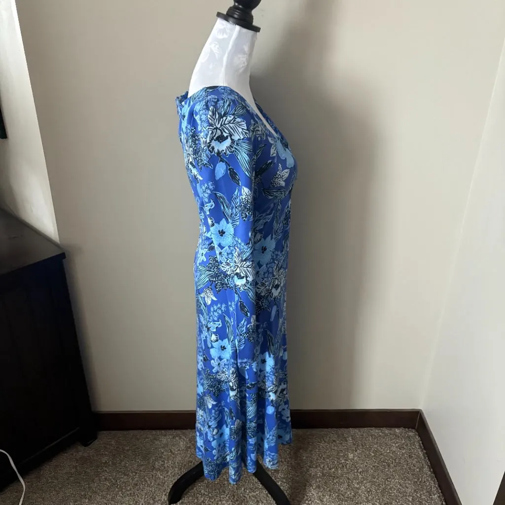Lilly Pulitzer Claudia Long Sleeve Dress Blue Floral Womens Size 8 NWT - Image 3