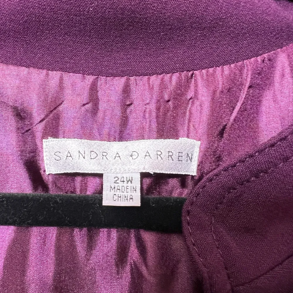 Sandra‎ Darren Belted Dress Career Workwear Button Front Purple Plus Size 24W - Image 2