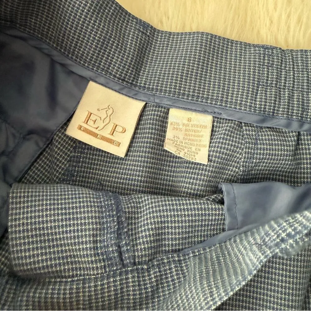 90s Shorts Blue Plaid High Waisted Front Pleated Cottage Core Vibes Size 8 - Image 3