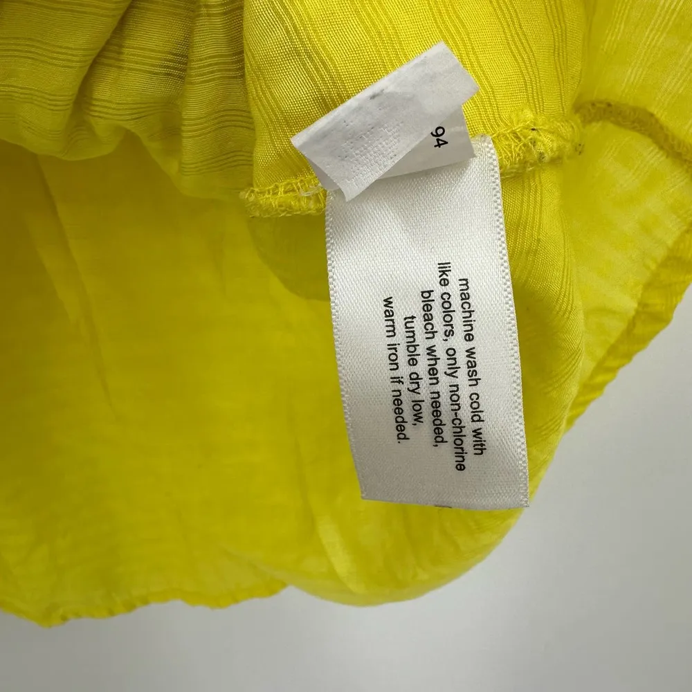 Lane Bryant size 26 / 28 bright yellow short sleeve blouse cinched elastic waist - Image 5