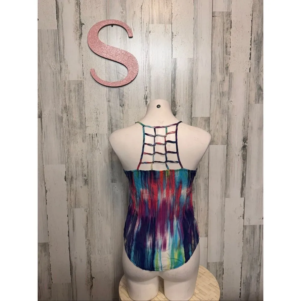 Hang Ten Multicolor Tie-Dye Strappy Back Tank Top – Size Small - Image 4