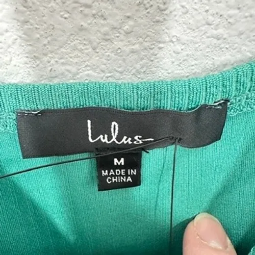 Lulus  Ribbed V Neck Cropped Tank Top Teal Green Size Medium NWT - Image 7