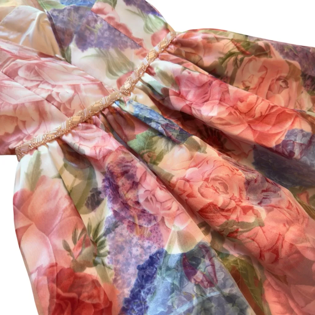 Carmen Marc Valvo Infusion Floral Midi Dress Size 4 Summer Wedding Guest in EUC - Image 12