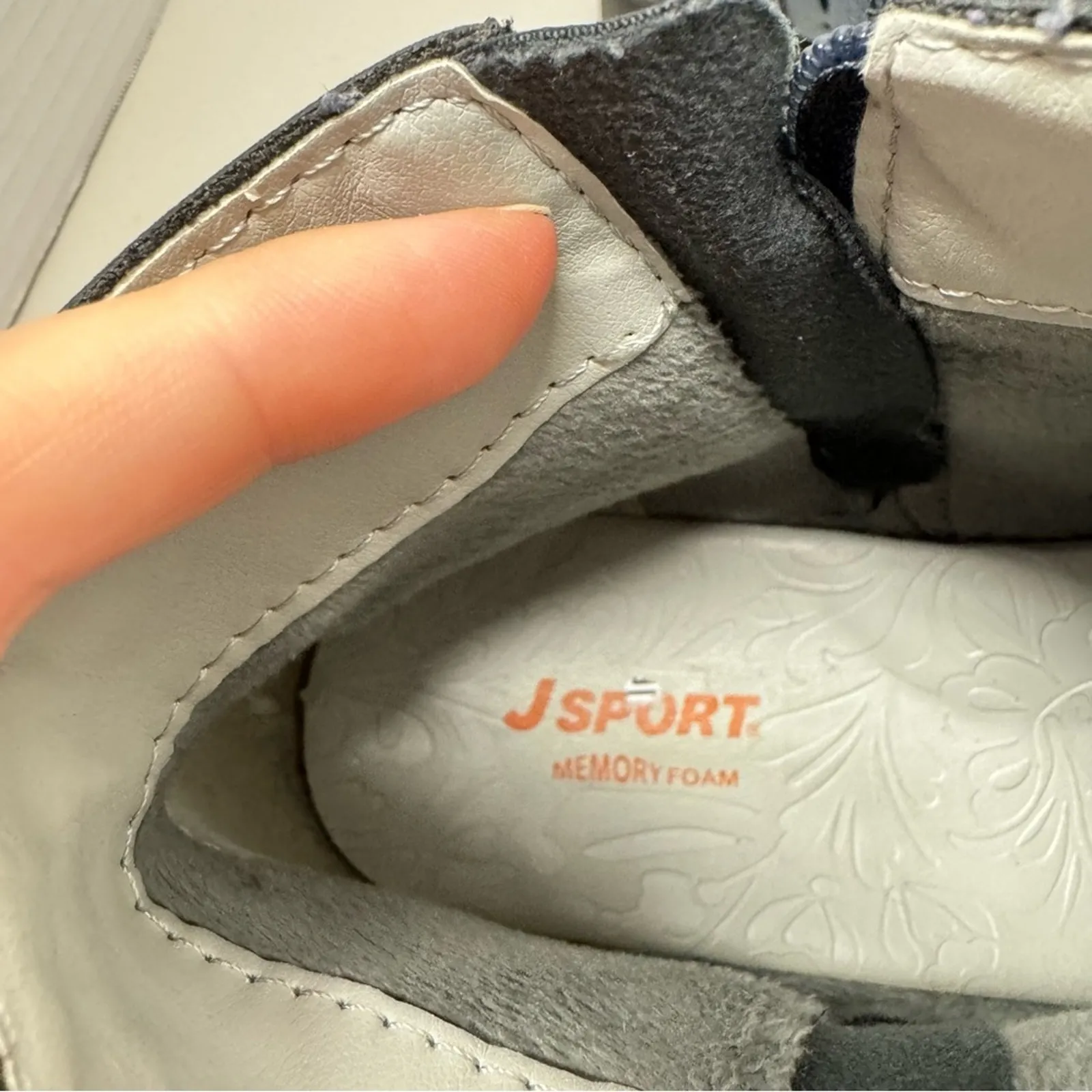 JSport Memory Foam Blue Faux Leather Ankle Boots Women’s 11 Comfort Shoes Flats - Image 6