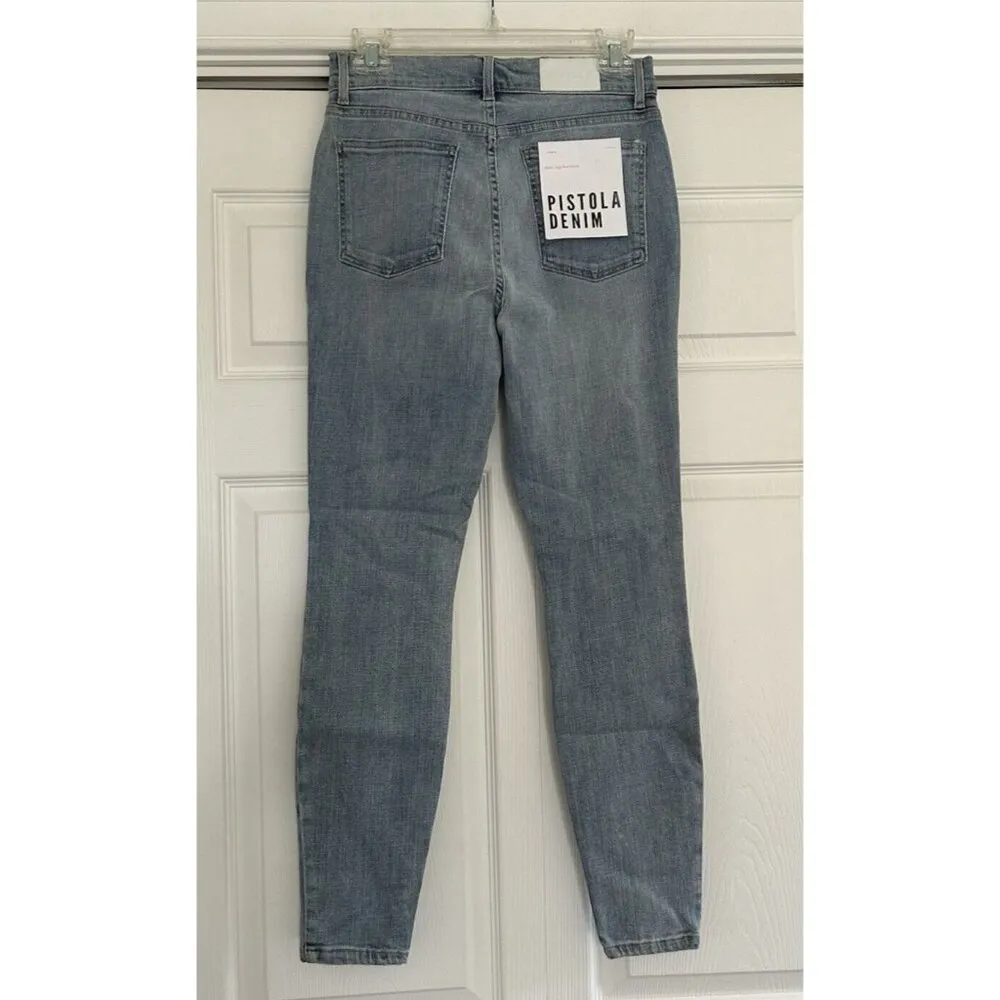 Pistola Anthropologie Aline High-Rise Skinny Crop Jeans Wave Blue Size 27 - Image 7