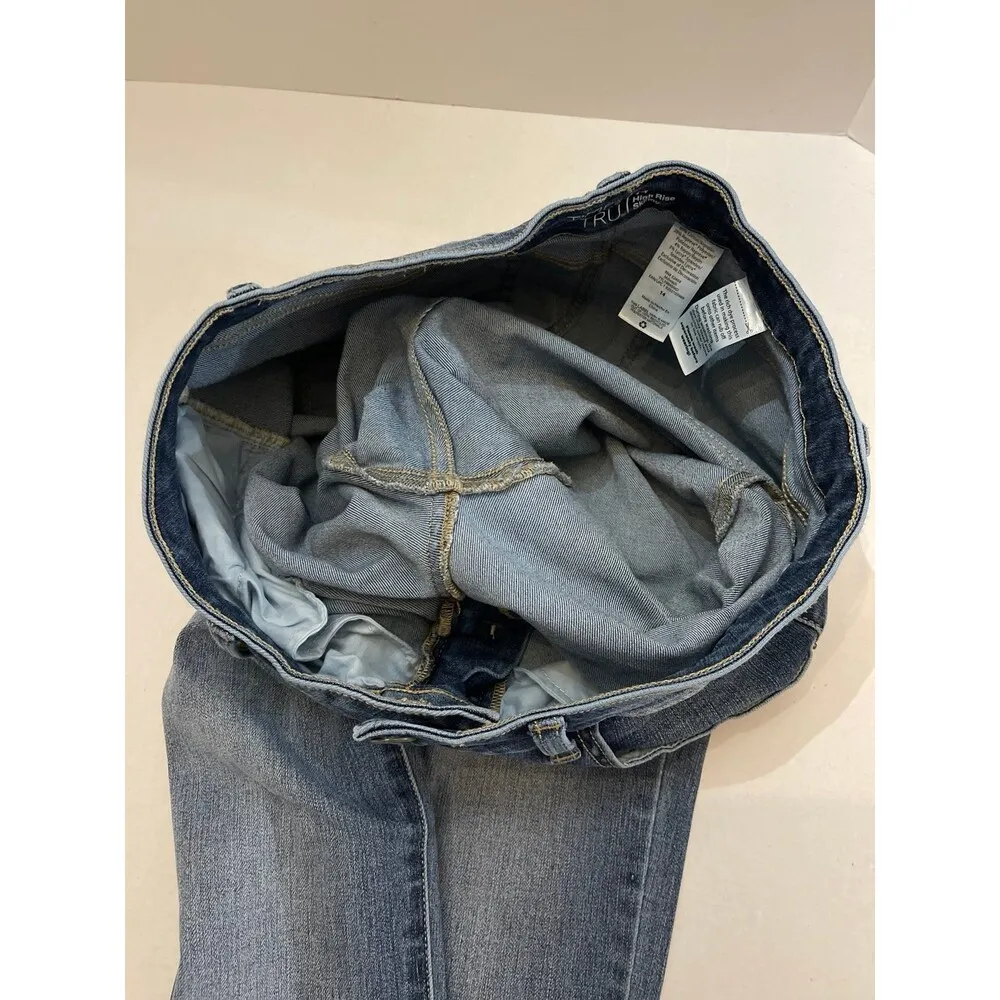 Time And Tru High Rise Skinny Distressed Jeans Size 14 - Image 6