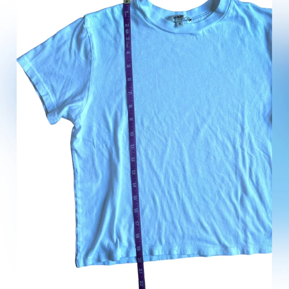 AGOLDE  cropped baby doll tee white Size Medium Basic Tee no flaws - Image 7