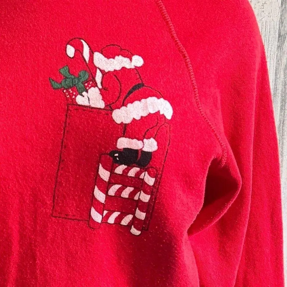 Vintage Sturdy Sweats by Lee Christmas Sweatshirt medium Santa ugly sweater - Image 6