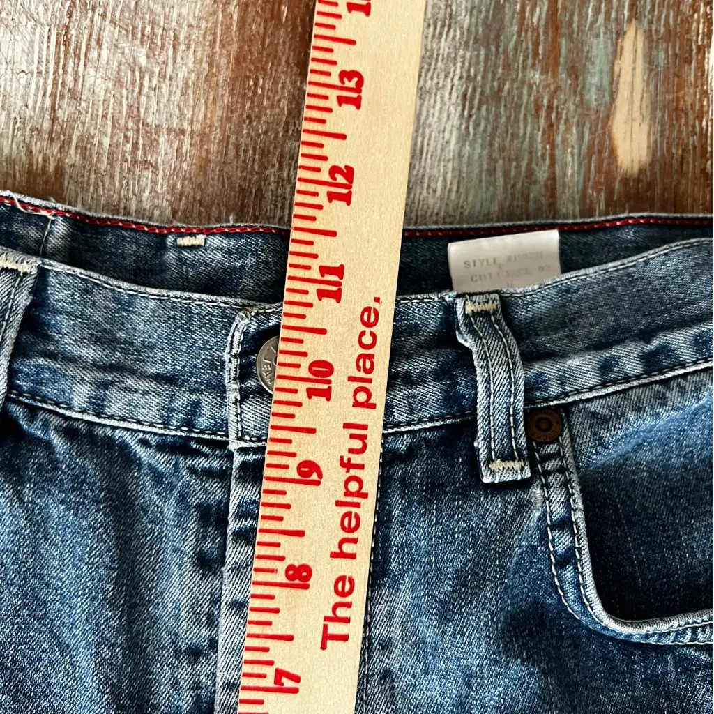 Lucky Brand Denim Button Fly Low Rise Cut Off Size 12/31 Blue Jean Shorts 32x4” - Image 10