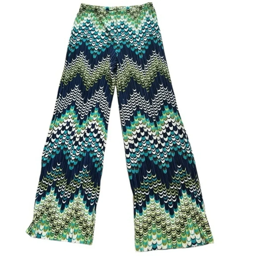 Coco Bianco  Palazzo Chevron Peacock Pants Size Small NWT - Image 2