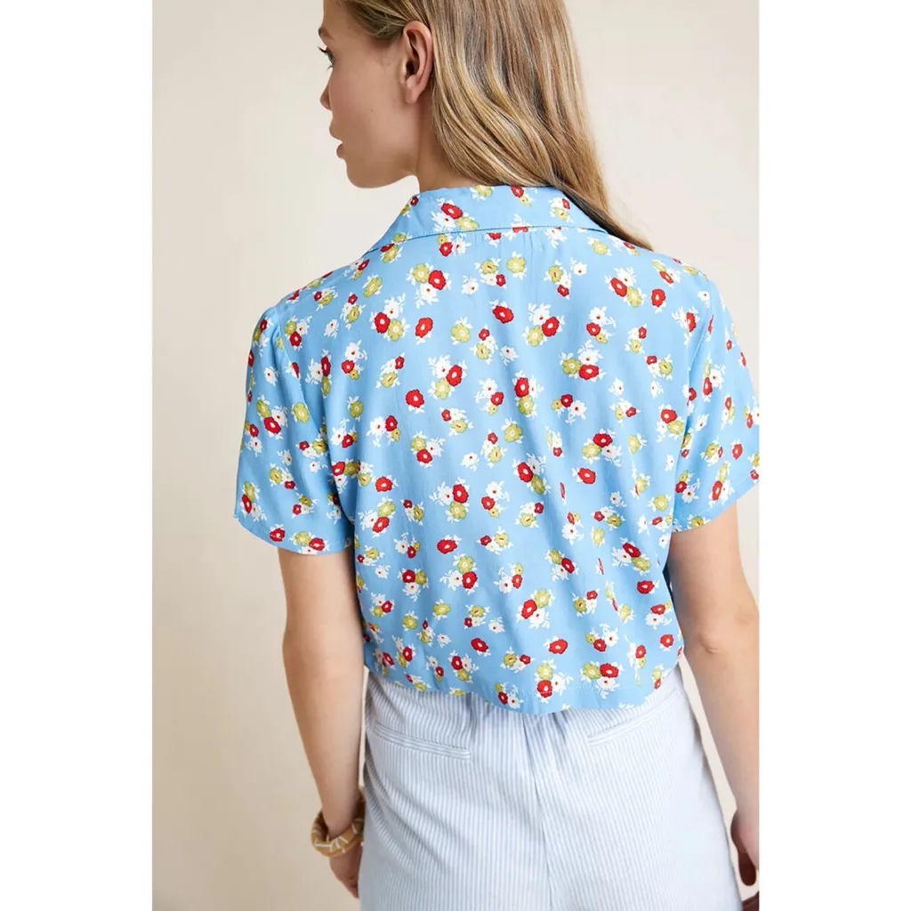 Faithfull the brand Jasmine button-down crop top - Image 2