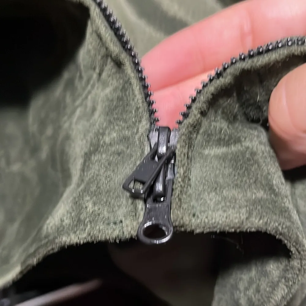 Josephine Chaus Green Suede Leather Jacket Size S - Image 14