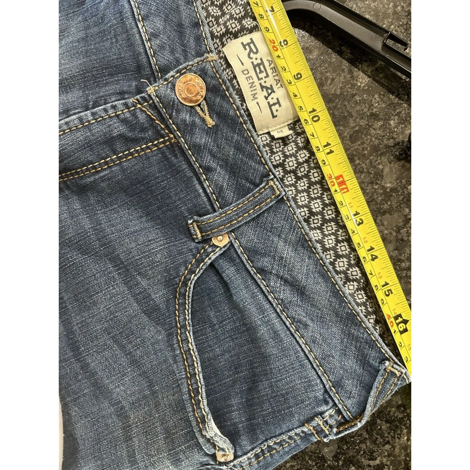 ARIAT REAL Jeans Women Sz 32R Boot Cut MidRise Stretch Cowgirl Western Work Jean - Image 3