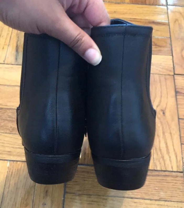 Vegan Leather Booties Brown Size 9 - Image 4