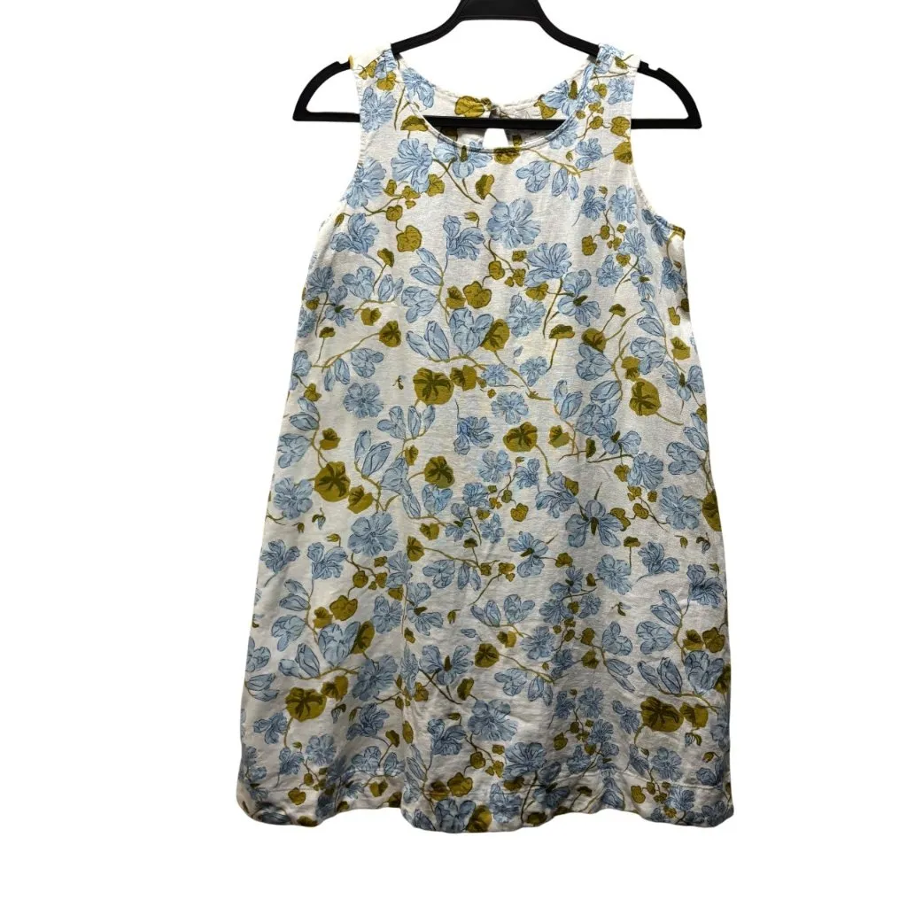 Joie Sleeveless Floral Linen Mini Dress Size S Blue & Yellow - Image 5