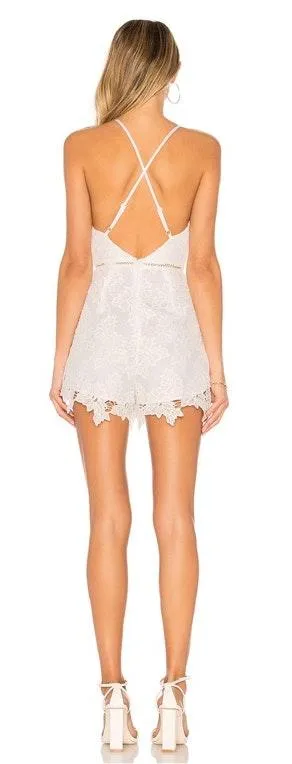 by the way. Rory Lace Romper in White - Image 3