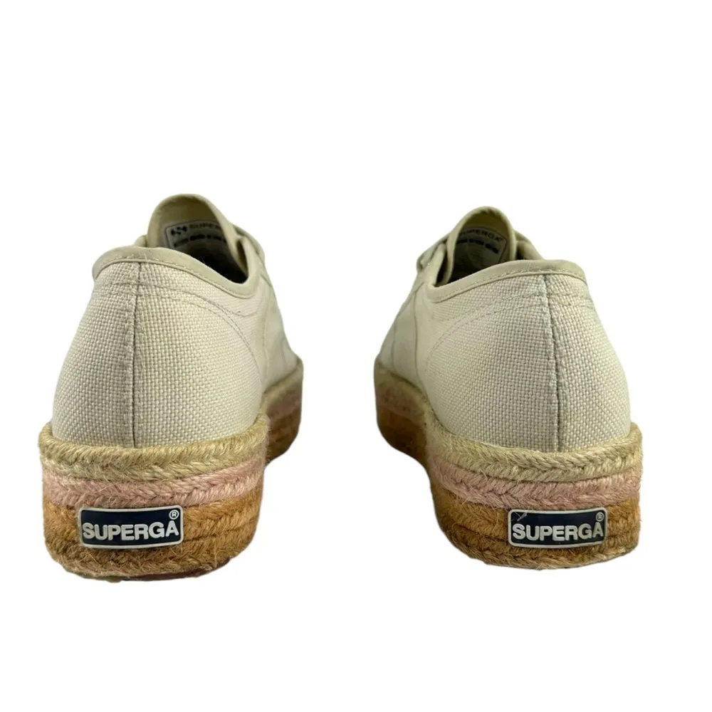 Superga 2790 Cotropew Light Sand Beige Canvas Colour Rope Platform Sneakers 8.5 - Image 10