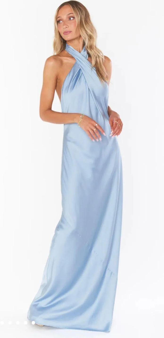 Blue Halter Maxi Dress - Image 3