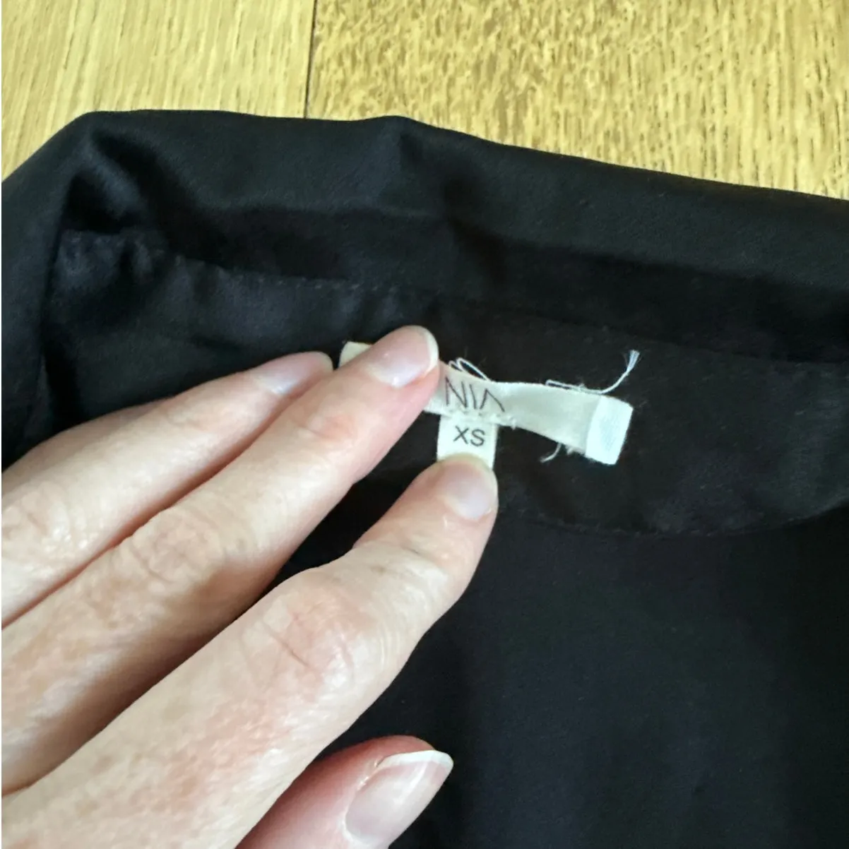 NIA Yara Top Long Sleeve V Neck Corset Style Size XS Black - Image 3