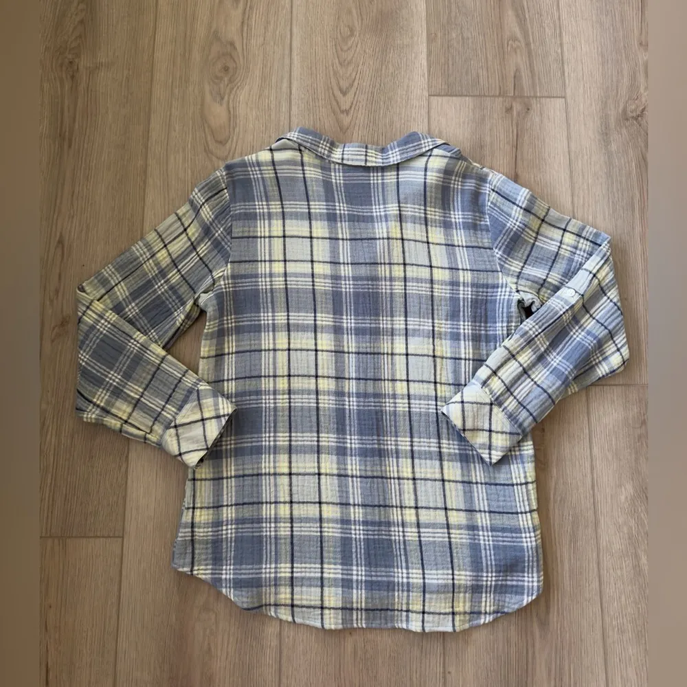 Sanctuary Blue and Gray Plaid Tomboy Shirt  100% COTTON.👕 - Image 8