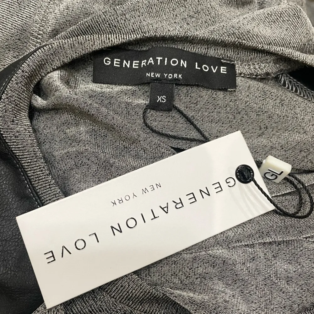 Generation Love grey sweater with black leather shoulders / S / New with tags - Image 10