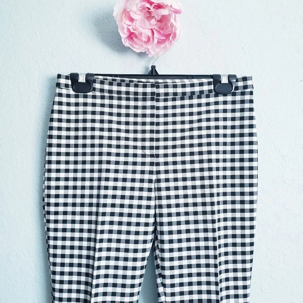 Theory Black and White Gingham Classic Skinny Pant - Image 4