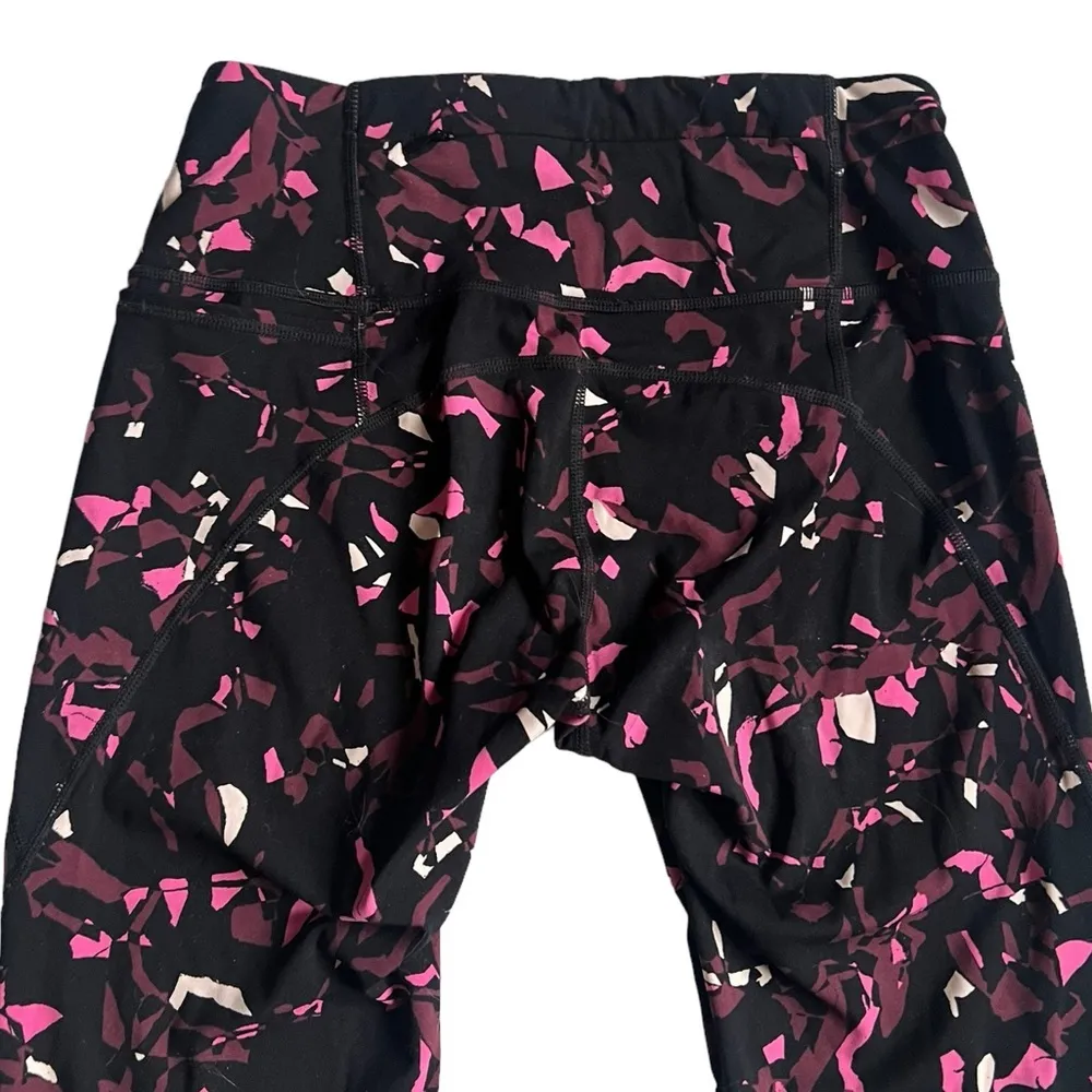 SWEATY BETTY Black & Pink Petal Camo Print POWER WORKOUT 7/8 LEGGINGS Size 4-6 - Image 10