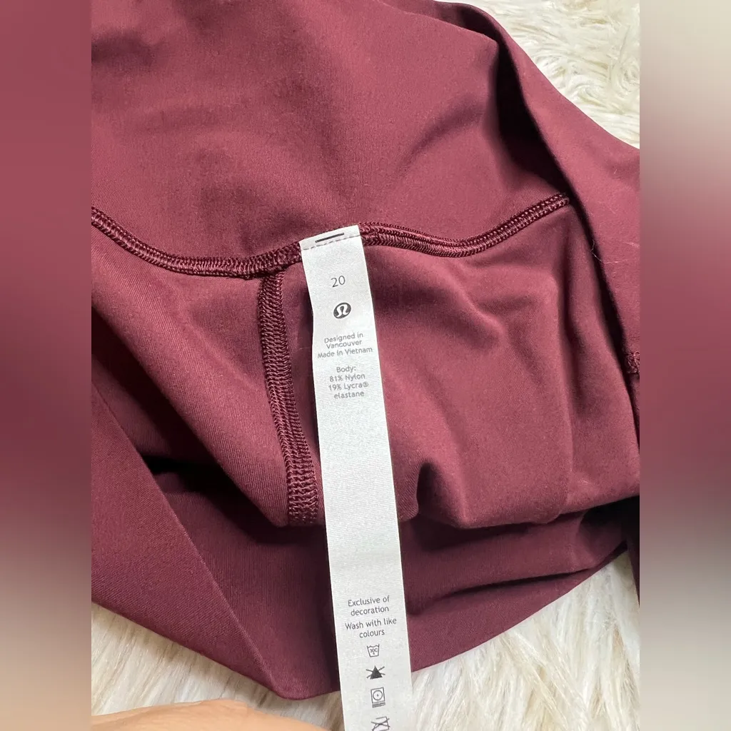 Lululemon Align High-Rise Pant 28” – Cassis (Maroon), Size 20 (NWOT) - Image 5