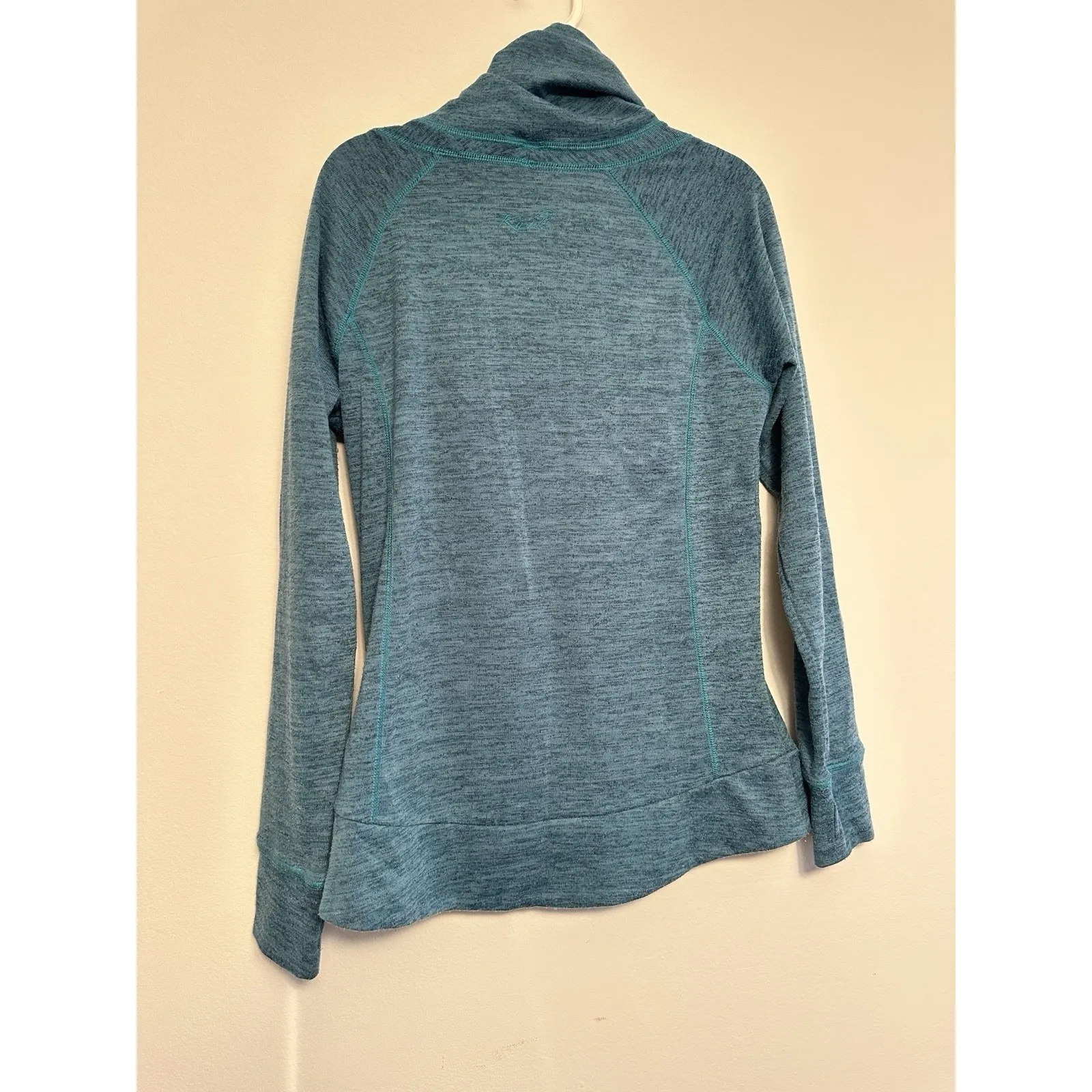 Kuhl‎ Sweater Womens Small Lea Pullover Blue Long Sleeve Cowl Neck Drawstring - Image 2
