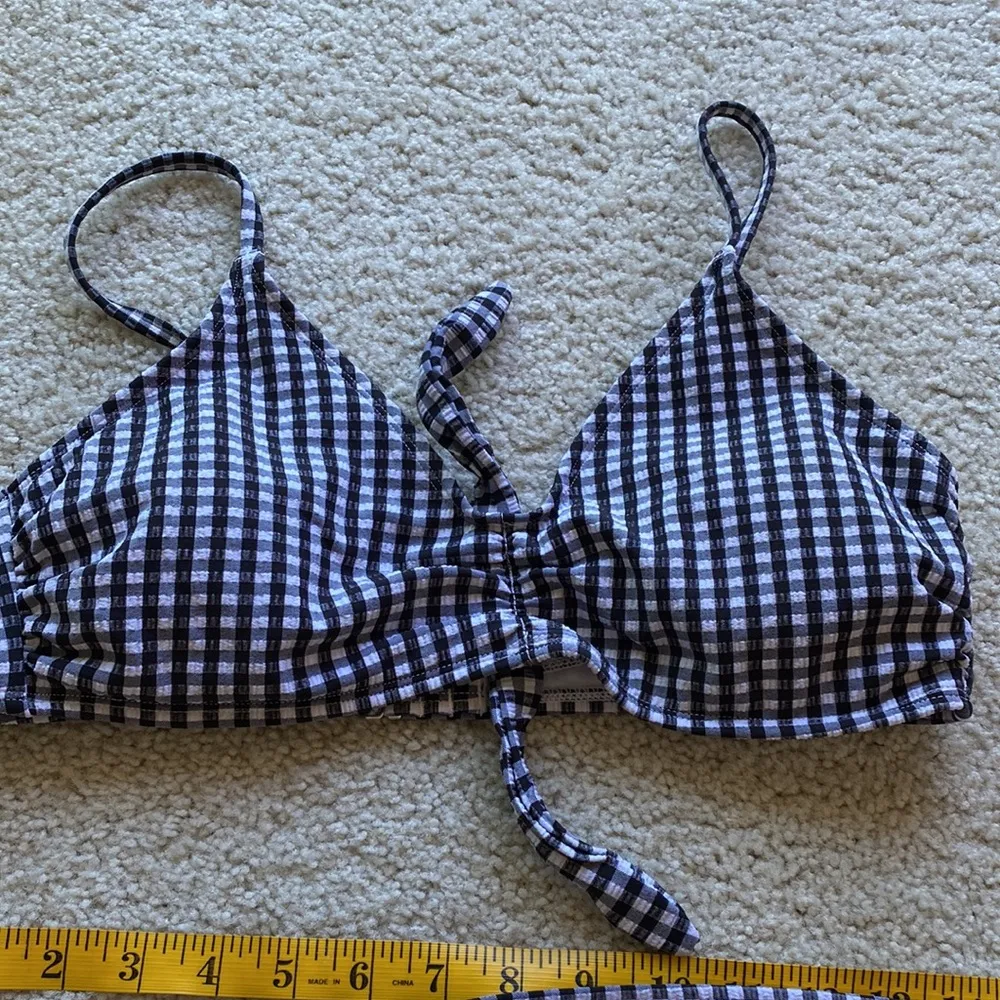 Large black and white gingham two piece bikini retro style - Image 7