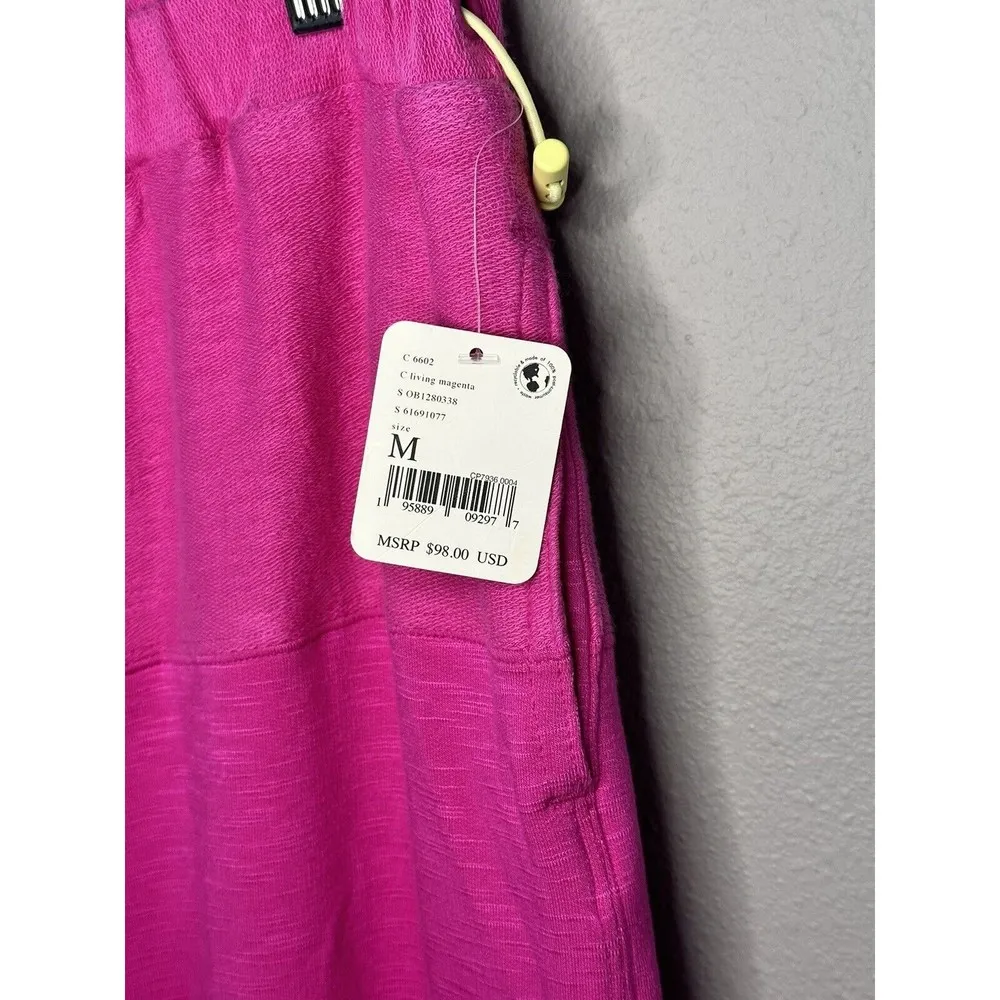 Free People Size M Pink Lounge Pants Raw Edge Cinch Waist - New - Image 4