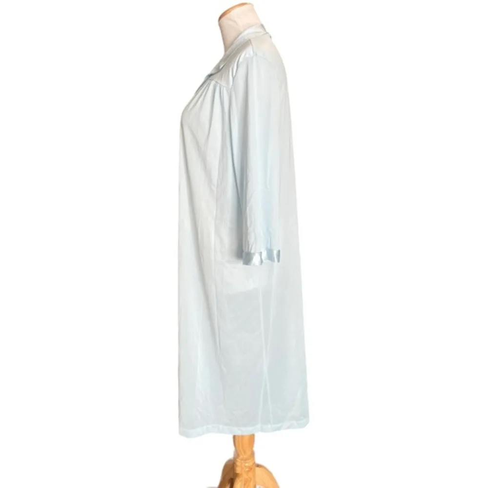 Vanity‎ Fair Vintage Collared Button Nightgown Medium Baby Blue - Image 6