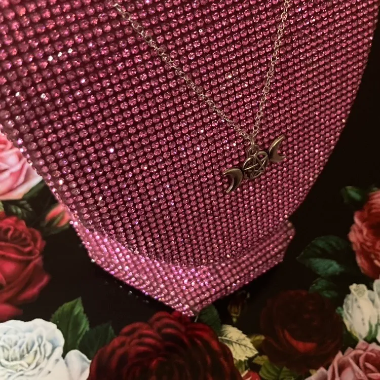 Boutique Moon Phase Necklace Triple Moon Goddess Pentagram Pentacle Halloween Witch goth - Image 7