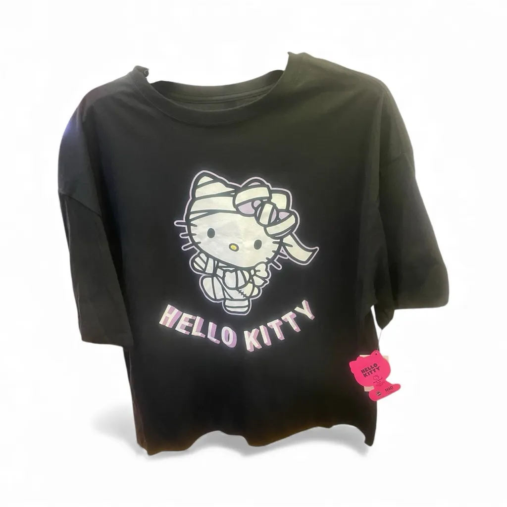 Hello Kitty Black Tee with Pastel Accents - Size XL - Brand New - Image 4