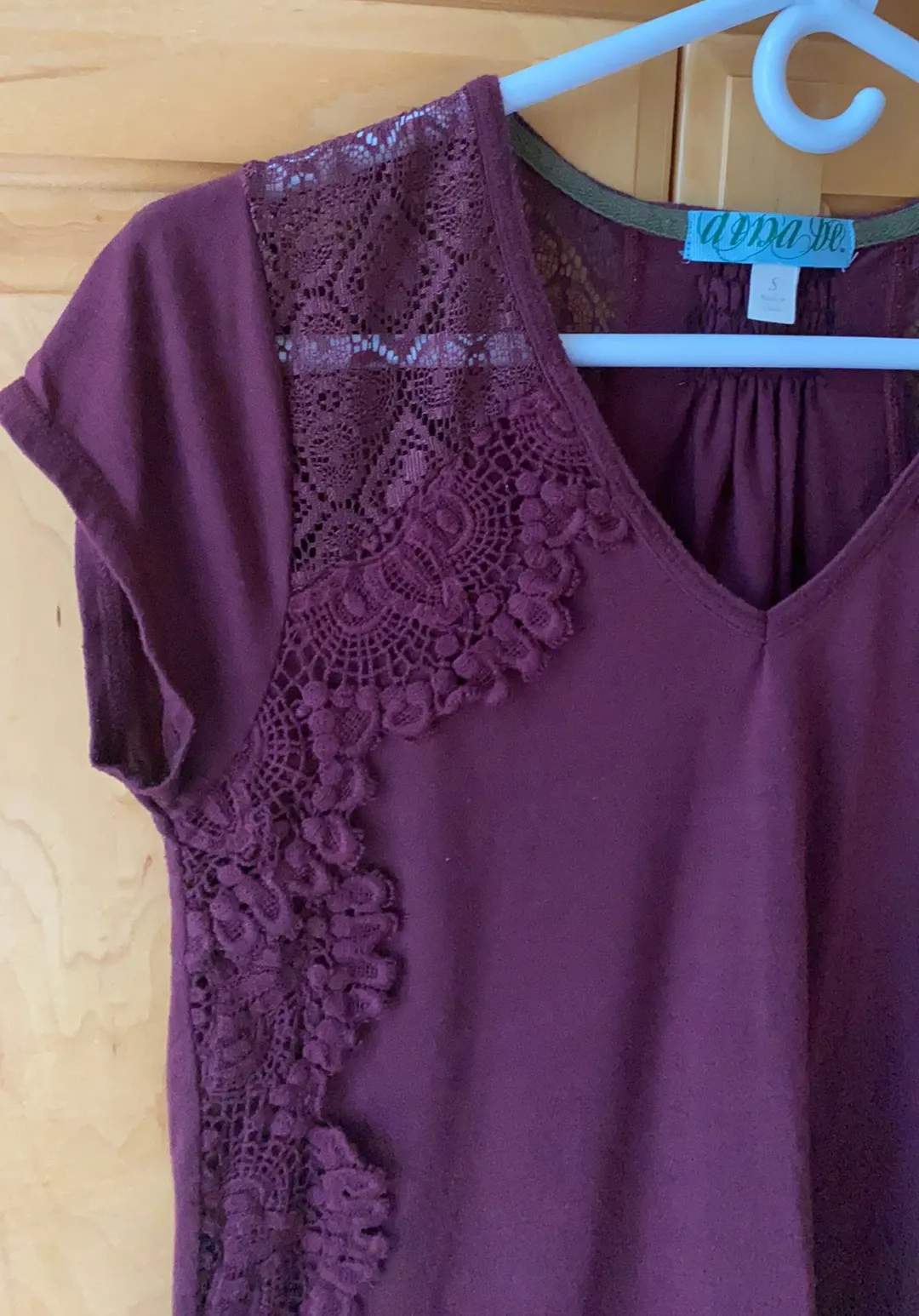 Maroon Short Sleeve Top Red - Image 4