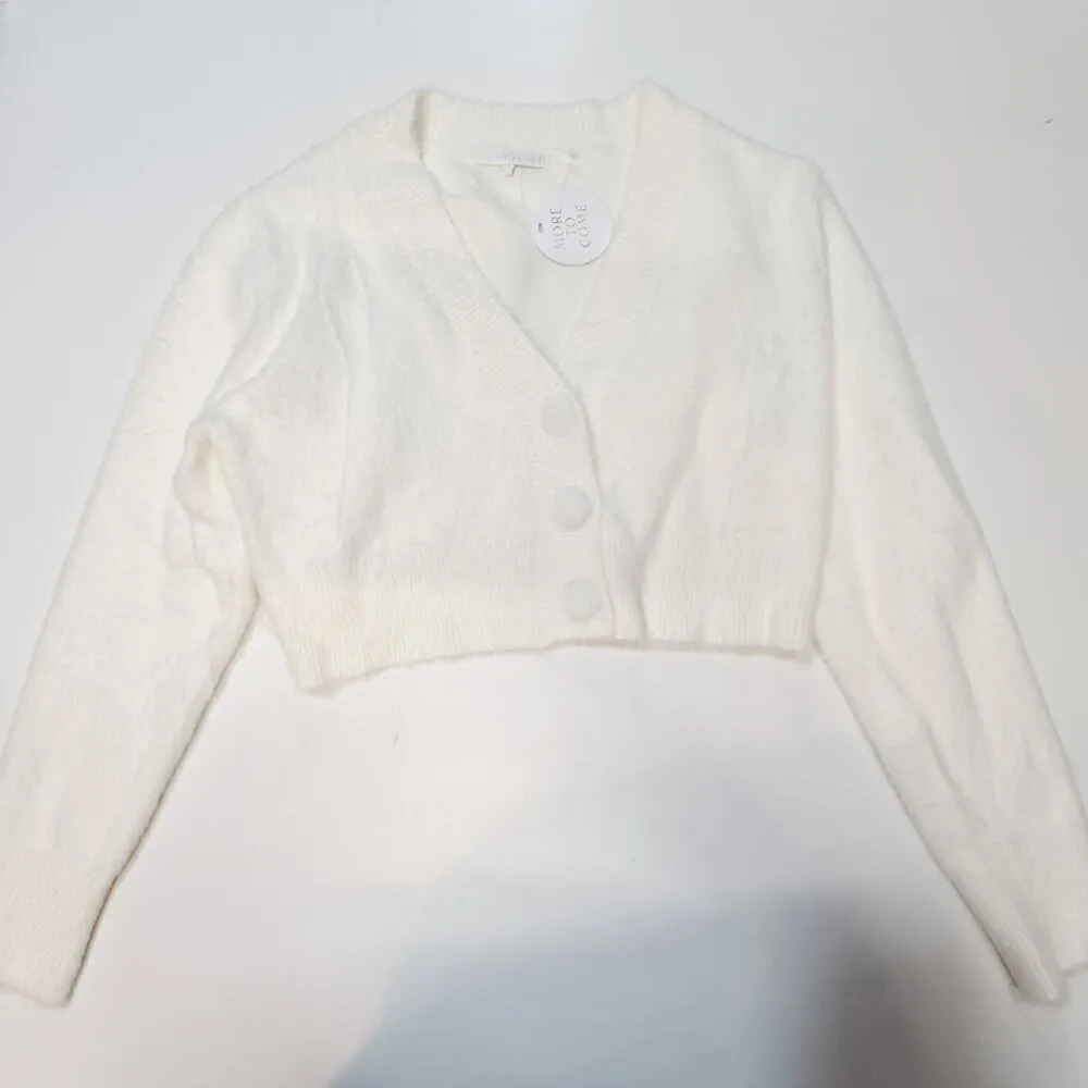 MORE TO COME Izzy Buttoned Cardigan in Ivory Large White - Image 3