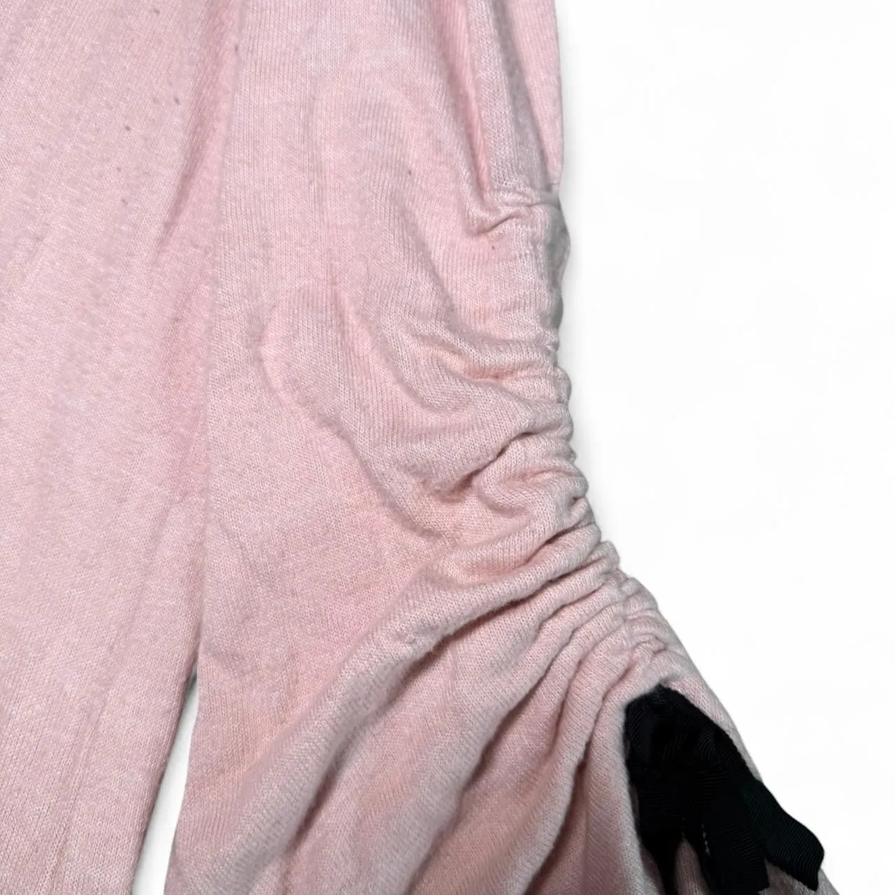 Juicy Couture Top Womens XS Pink Long Sleeve Boat Neck Ruched Flare Bow Cuff Y2K - Image 5