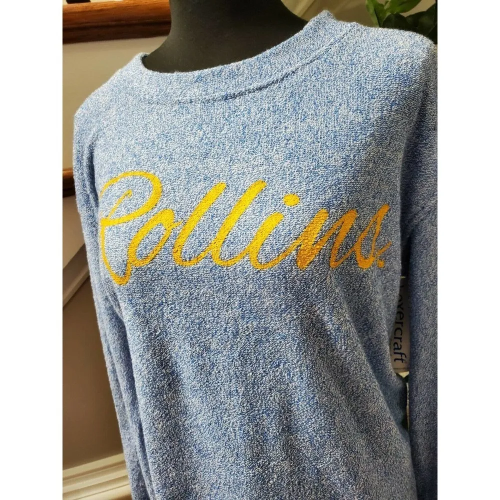 Boxer Craft Women's Blue Polyester Long Sleeve V-Neck Casual Shirt Size Small - Image 4